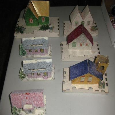 vintage cardboard Christmas houses