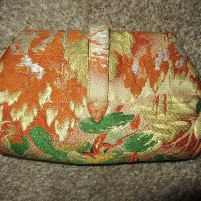 VINTAGE SATIN PURSE WITH JADE CLASP