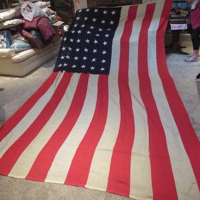 VINTAGE 48TH STATE DOUBLE WARP EXTRA FINE AMERICAN FLAG 8' X 15'