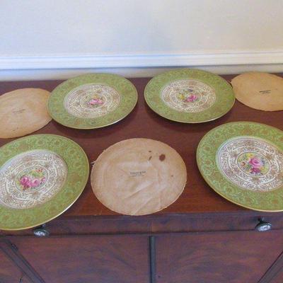 TIFFANY AND COMPANY NEW YORK CHINA PLATES MADE BY CAULDON CHINA ENGLAND