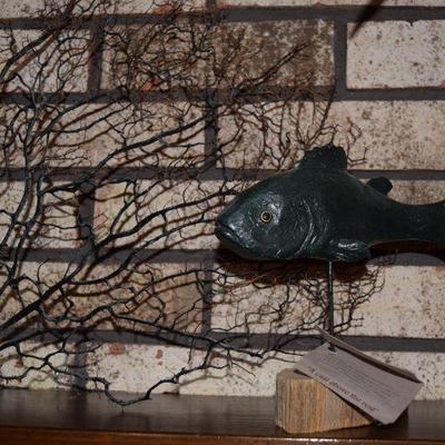 Black Coral, Hand Carved Fish