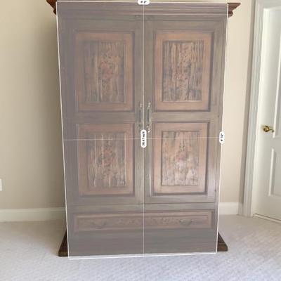 Arhaus Peruvian Wedding Cabinet - hand painted with two large drawers. 75 x 55x 28