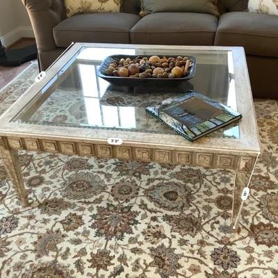 NeoClassical Bevel Glass Coffee Table - 16 x 3feet 5 - Square 
