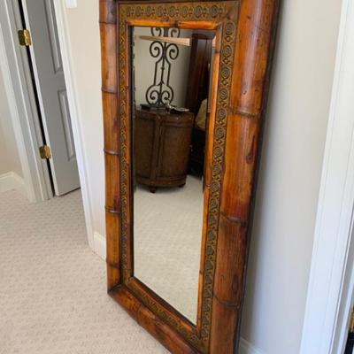 Antique Large Bamboo Style Mirror 