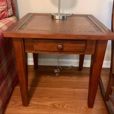 end table with drawer $75
23 1/2 X 23 1/2 x 23 1/2
