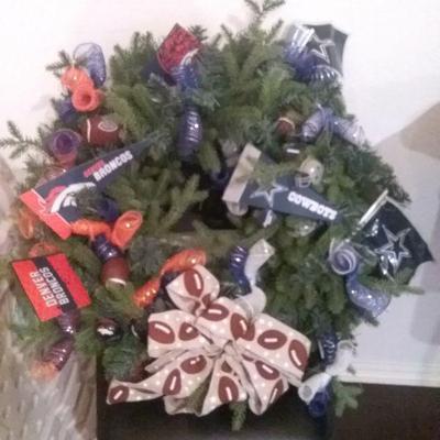 Dallas Cowboy Denver Broncos wreath