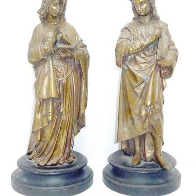 antique bronzed couple