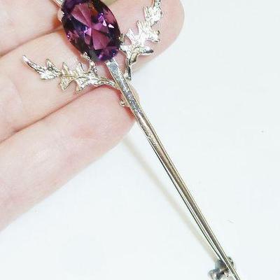 Thistle pin marked STERLING