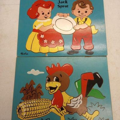 https://www.ebay.com/itm/125477510080	LAN3884 LOT OF TWO VINTAGE WOOD SIFO CHILDRENS PUZZLES, JACK SPRAT, ROOSTER		Auction
