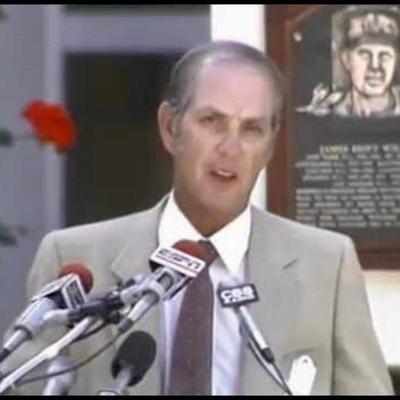 Hoyt Wilhelm being inducted into the Baseball Hall of Fame