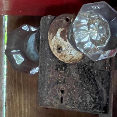 Antique glass door knobs