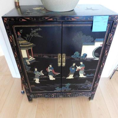 Small Chinese Black Lacquer Cabinet
