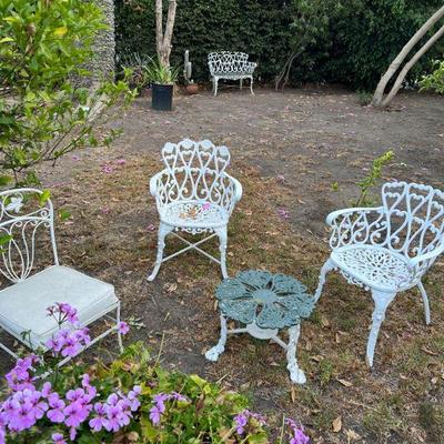 rod iron outside furniture