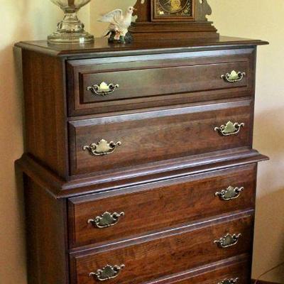 Handsome, solid wood bedroom suite including a chest of drawers...