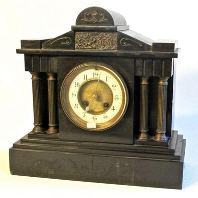 Antique French marble mantel clock.