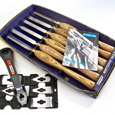 Wood turning tools, scraper blade set.