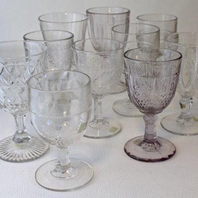 Fabulous assortment of individual EAPG goblets.