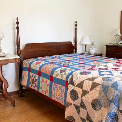 ... regular size bed & bedside table...