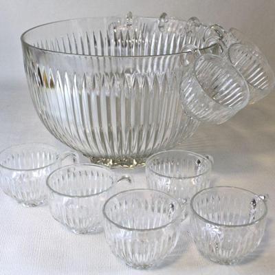 Punch bowl and cup set.