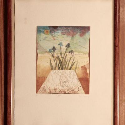 "Le Table," colored etching, 4/99, by Jim