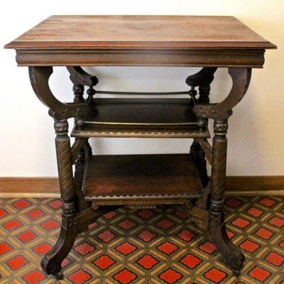 Antique Victorian tea table of unusual design. 