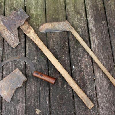 broad axe and other wooden handle tools