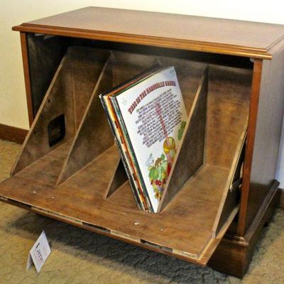 Lane record cabinet tilted open. 