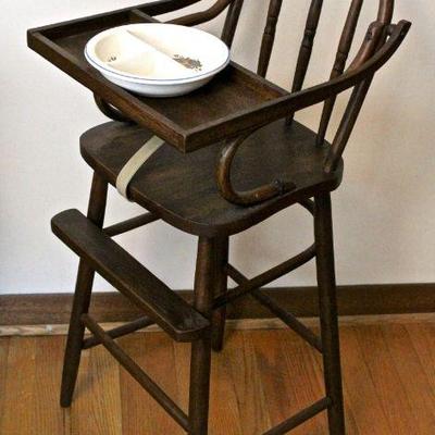 Vintage wood high chair.