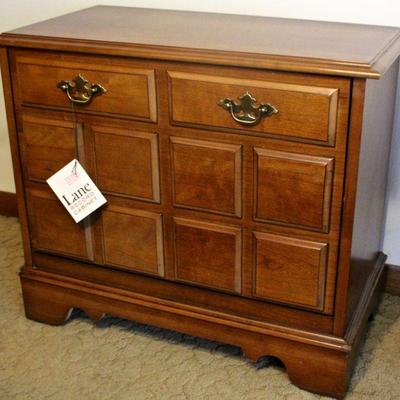 Lane record cabinet - front tips open for easy access to LPs.