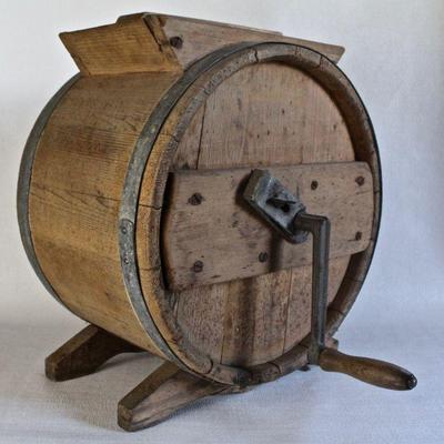 Antique table top butter churn. 