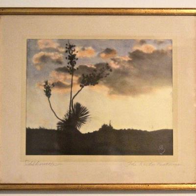 Vintage Ross Calvin photograph - "Silhouette" printed by The Rector Pictures, Silver City, NM, signed in ink by the artist on...