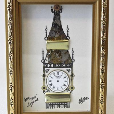 Detail - horological collage original art  - "Big Ben" - from  Park Lane Gallery in London.