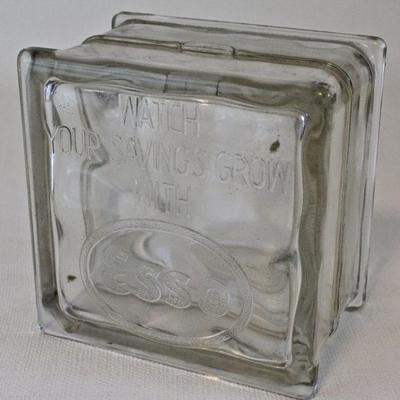 Vintage Esso glass brick bank...