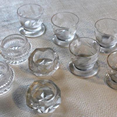 Tiny glass gems - a collection of antique & vintage salt pinches.