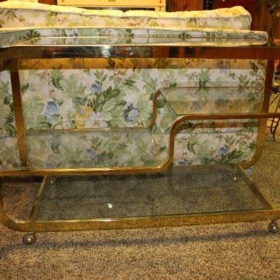 Milo Baughman Brass and Glass Etagere 