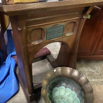 Antique Oak Pulpit with kneeling bench, dated 1902
