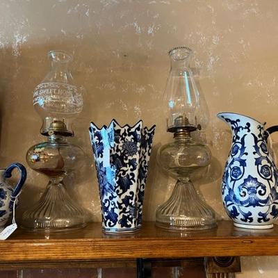 Lantern $30
Blue & white vase $16
Lantern $30
Blue & white pitcher $16