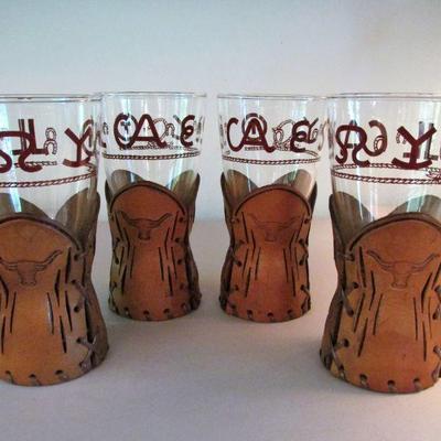 Libby Bamco western glasses with leather holders