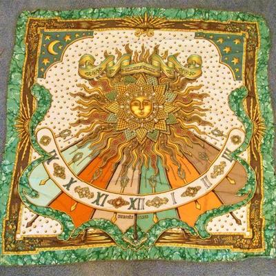 Hermes "Carpe Diem" silk scarf