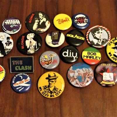 Scores of vintage rock & new wave pins