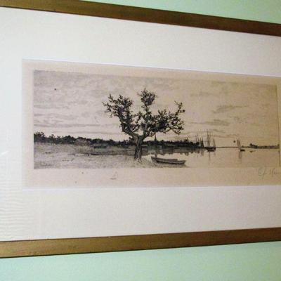 Charles Xavier Harris signed etching