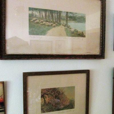 Wallace Nutting hand colored signed photo prints