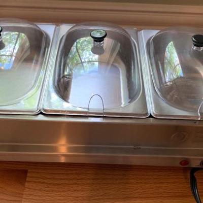 Nostalgia Electrics Mini  3- Station Buffet with Warming Tray