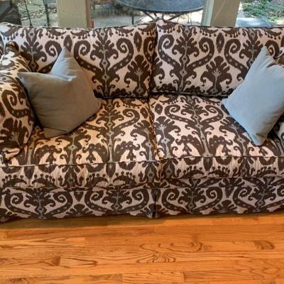 Custom Sofa made in Los Angeles 7â€™5â€ by3â€™2â€ very clean cushion are in zippered case. Includes 2 pillows