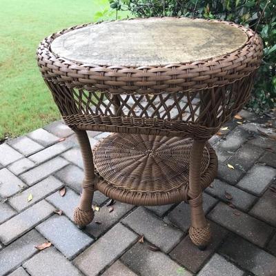 wicker and stone table $125

23 X 22