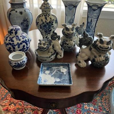Blue and white asian ceramic