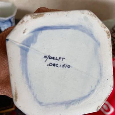 Blue and white Asian pottery
