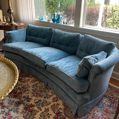 Blue velvet sofa
