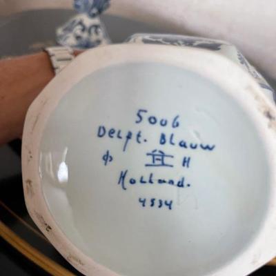 Blue and white Asian pottery