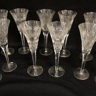 1074	WATERFORD CHAMPAGNES, 6 SETS OF PAIRED PATTERNS, TOTAL OF 12, EACH APPROXIMATELY 9 1/2 IN HIGH
